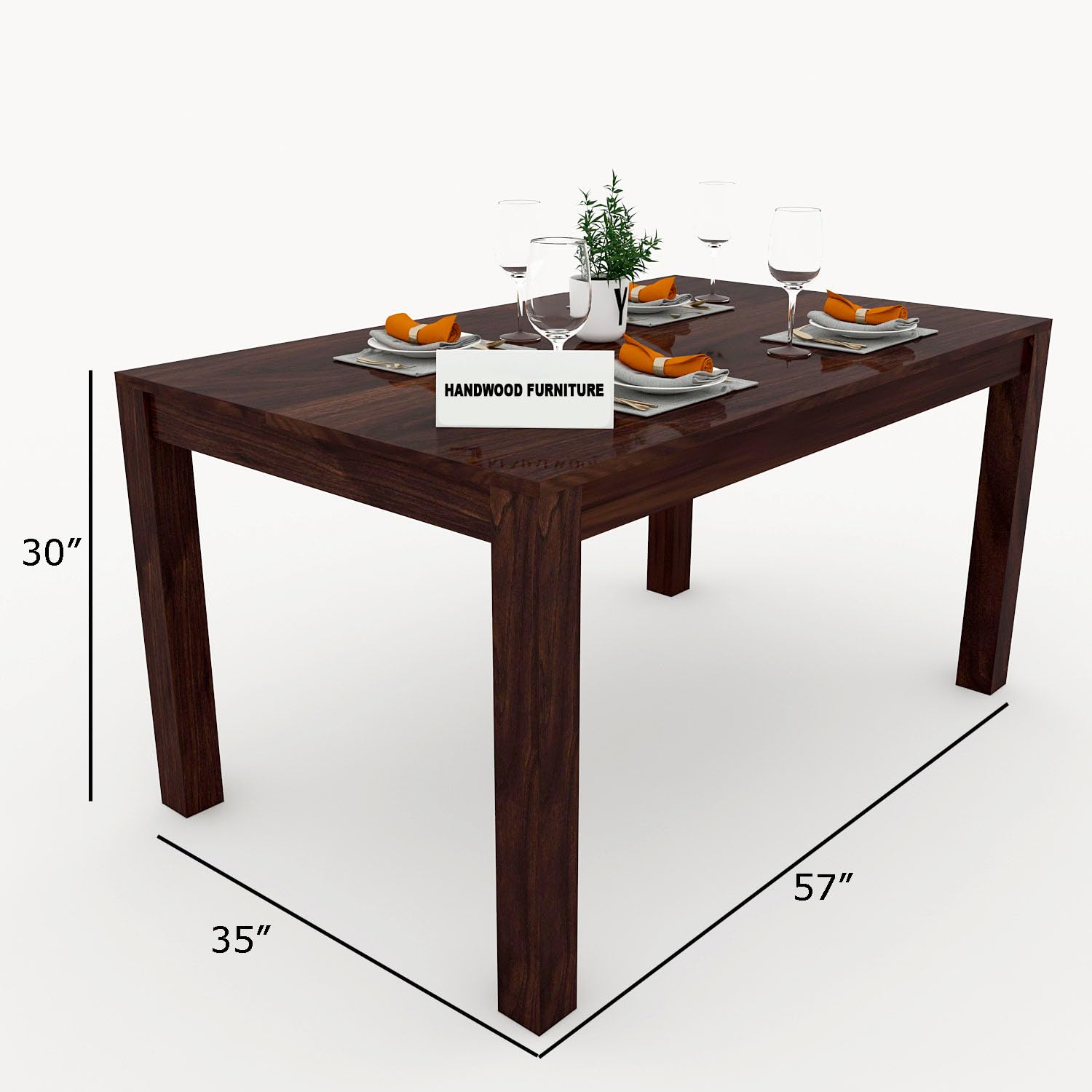 Sheesham Wood Dining Table (57x35) with 4 Chairs & 1 Bench |6 Seater Dining Set | Wooden Dining Table with Chair - Dining Room Furniture