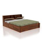 Sheesham Wood Bed with Box Storage | Solid Wood Bed for Bedroom, Living Room | Wooden Bed King Size | Mattress not Included | Honey Finish