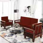 Solid Sheesham Wood Sofa Set | 5- to 6-Person Sofa Wooden Sofa Set | 3+1+1 Sofa | Sofa Set