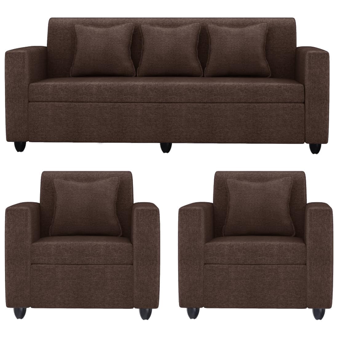 5 Seater Fabric Sofa Set for Living Room Furniture | 3+1+1 Sofa Set for Home & Office