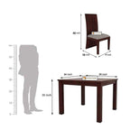 Sheesham Wood Dining Table with Chairs & Chusion | Dining Room Furniture (4 Seater, Mahogany Finish + Cushion)