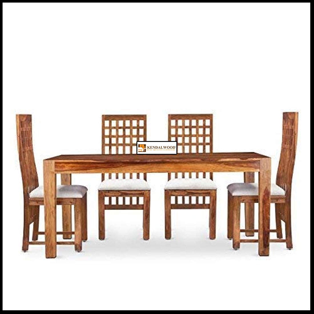 Sheesham Wood Dining Table(57x35) with 4 Chairs, 4 Seater Dining Set | Wooden Dining Table with Chair