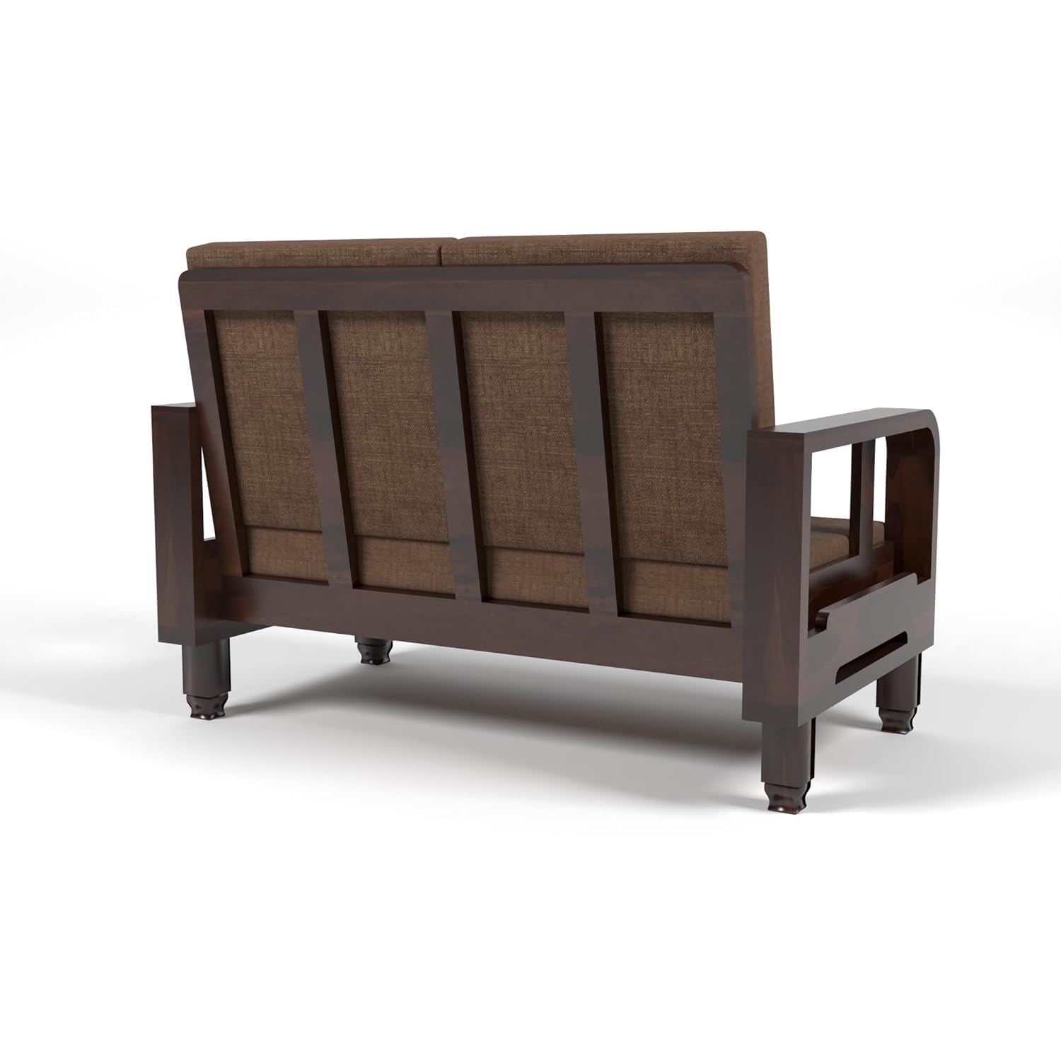Solid Wood 2 Seater Wooden Sofa Set for Living Room Furniture Fabric 2 Seater Sofa