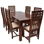 Sheesham Wood Dining Table(57x35) with 6 Chairs | 6 Seater Dining Set | Wooden Dining Table with Chair | Dining Room Furniture