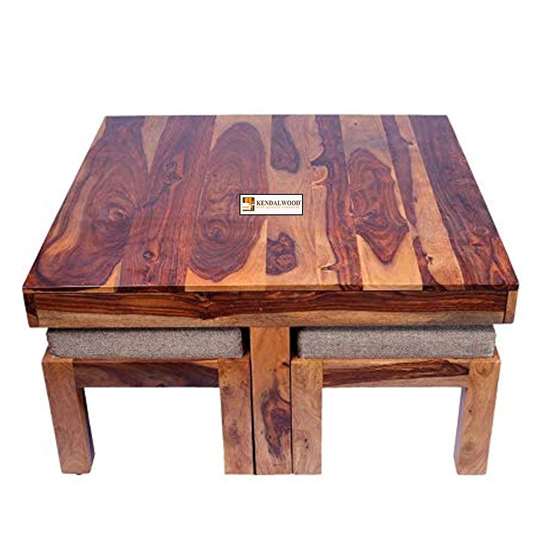 Square Sheesham Wood Coffee Table for Living Room | Wooden Center Table