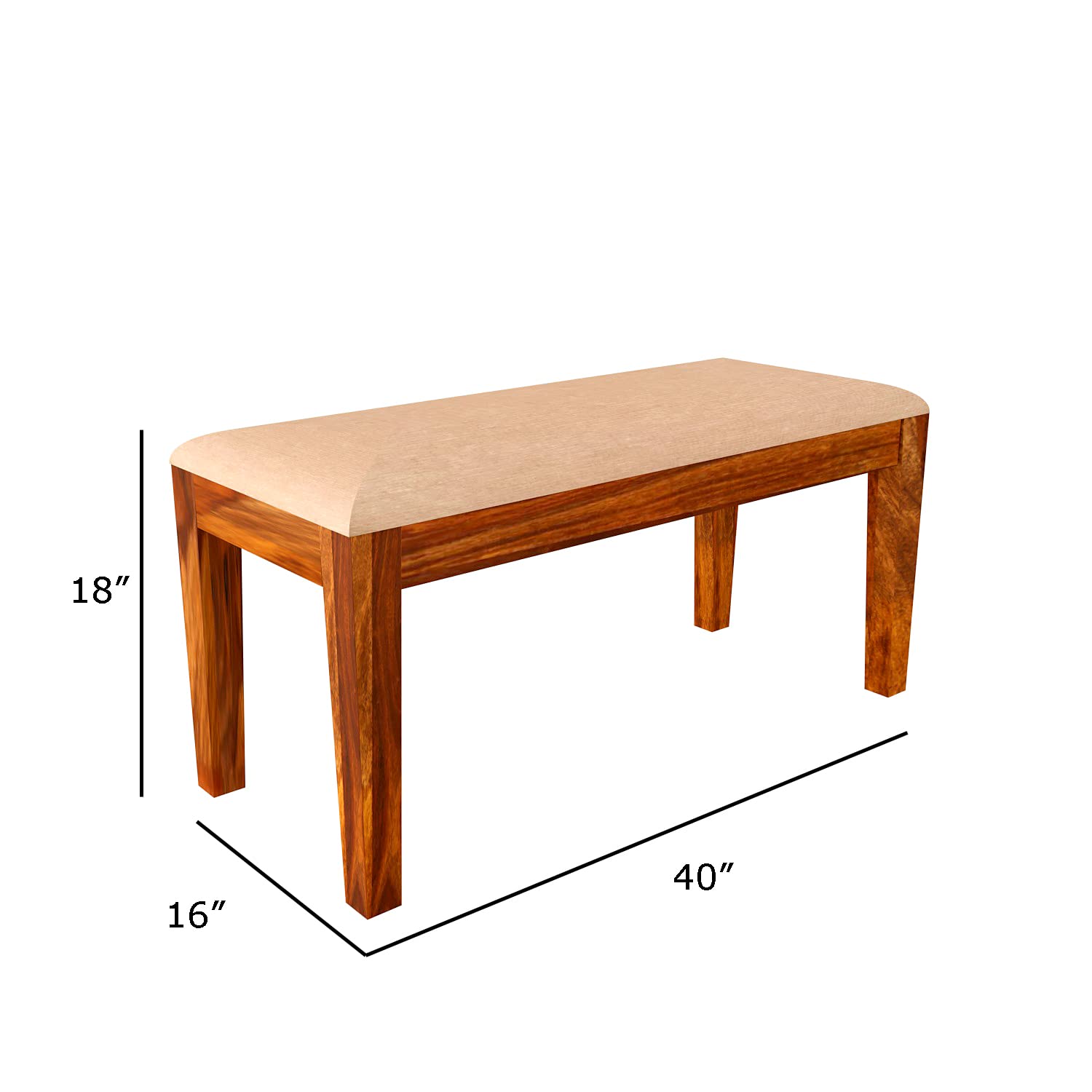 Sheesham Wood Dining Table (57x35) with 4 Chairs & 1 Bench |6 Seater Dining Set | Wooden Dining Table with Chair - Dining Room Furniture