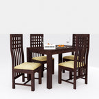 Premium Sheesham Wood Dining Table (45x30) with 4 Chairs | 4 Seater Dining Set | Wooden Dining Table with Chair | Dining Room Furniture