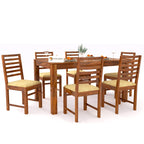 Sheesham Wood Dining Table(57x35 Inch) with 6 Chairs | 6 Seater Dining Set | Wooden Dining Table with Chair - Dining Room Furniture