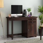 Laptop Table Living Room Table (Without Chair), Office Desk Solid Wood Study Table (Honey Finish)