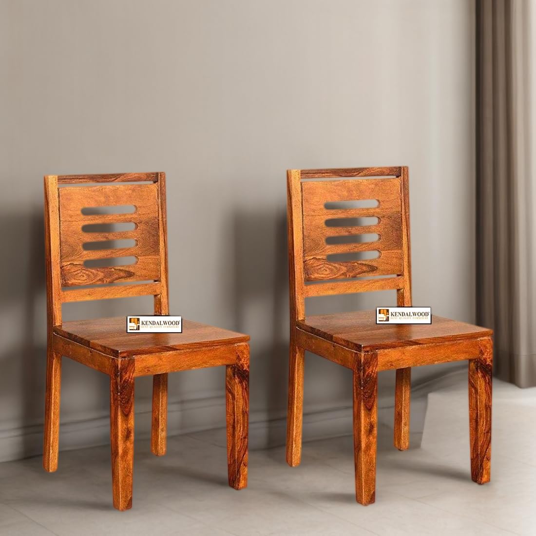 Furniture Solid Sheesham Wood Dining Chair Set of 2