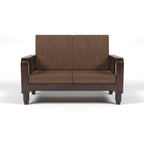 Solid Wood 2 Seater Wooden Sofa Set for Living Room Furniture Fabric 2 Seater Sofa