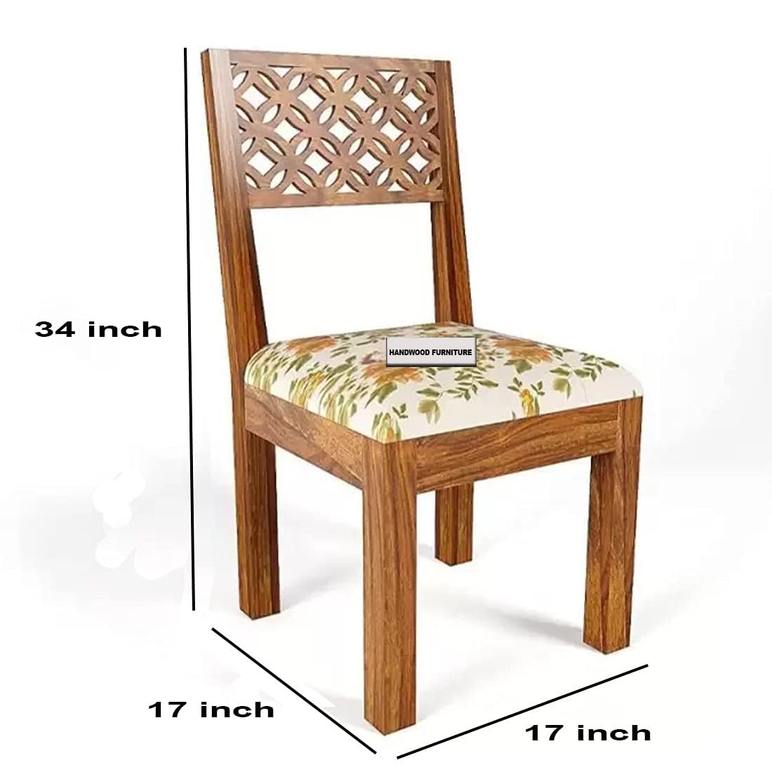 Sheesham Wood Dining Table(34x34) with 3 Chairs & 1 Bench | 4 Seater Dining Set | Wooden Dining Table with Chair - Dining Room Furniture