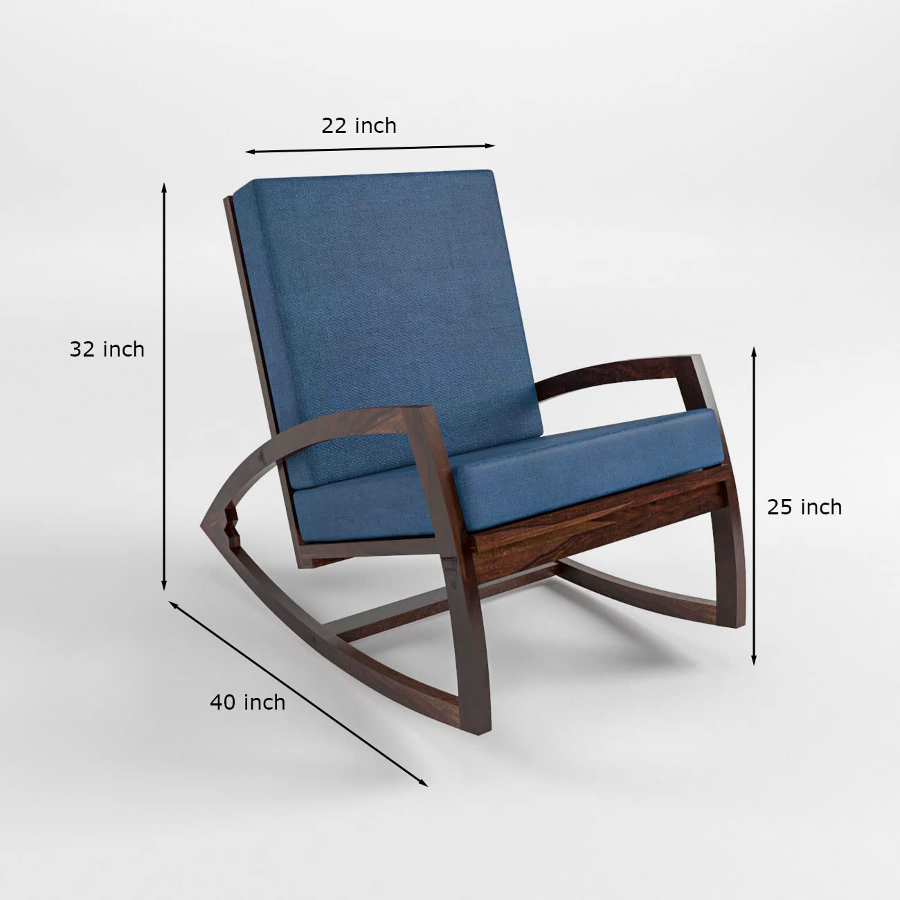 KendalWood Furniture Sheesham Wood Rocking Chair for Adults, Wooden Rocking Chair, Walnut Finish Rocking Chair