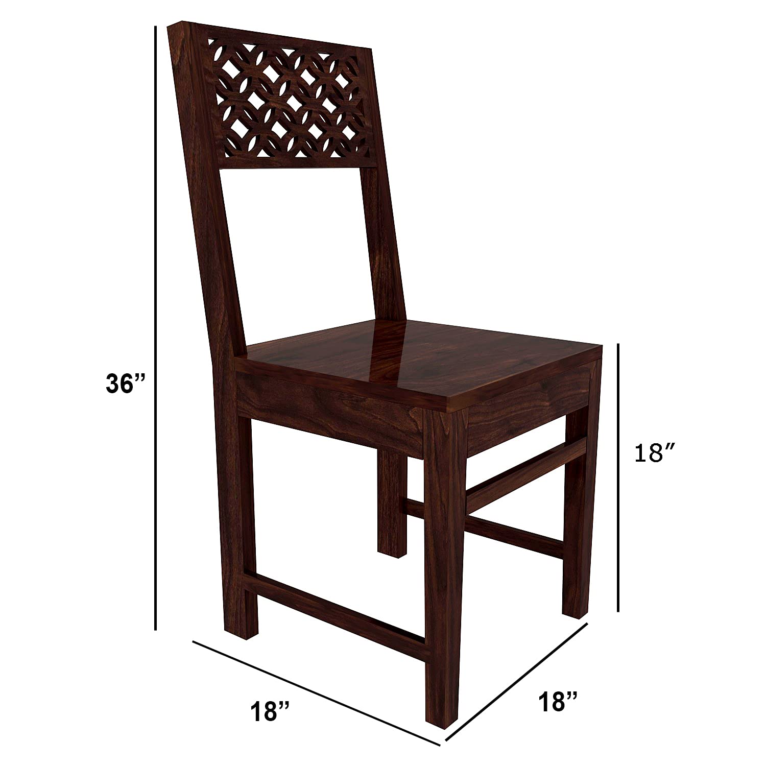 Premium Sheesham Wood Dining Table (34x34) with 4 Chairs | 4 Seater Dining Set