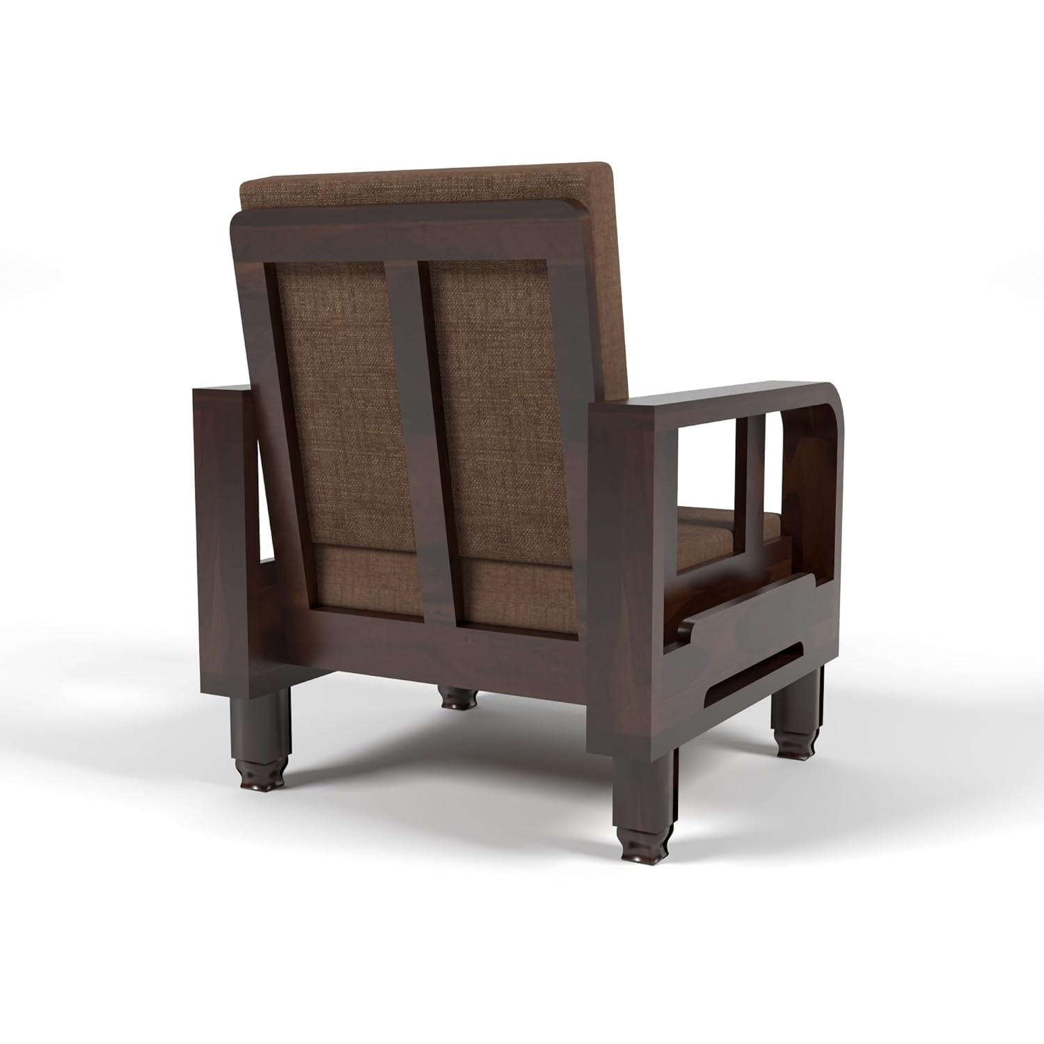 Solid Wood 1 Seater Wooden Sofa Set for Living Room Furniture | Sofa for Home & Office | 1 Seater Sofa