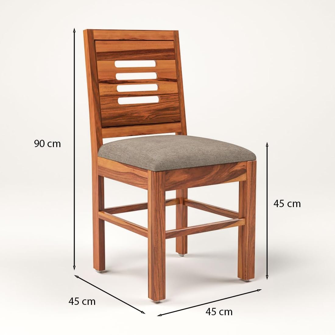 Sheesham Wood Dining Table Square (34x34) with 4 Chairs | 4 Seater Dining Set | Wooden Dining Table with Chair | Dining Room Furniture