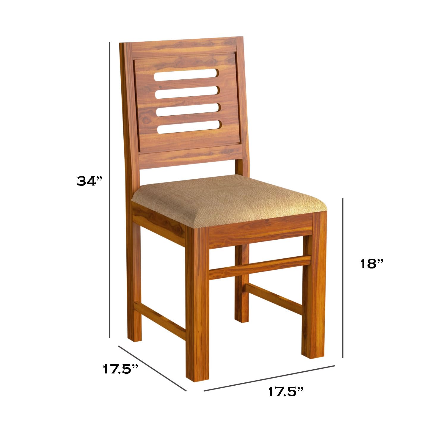Sheesham Wood Dining Table(34x34) with 3 Chairs & 1 Bench | 4 Seater Dining Set | Wooden Dining Table with Chair - Dining Room Furniture