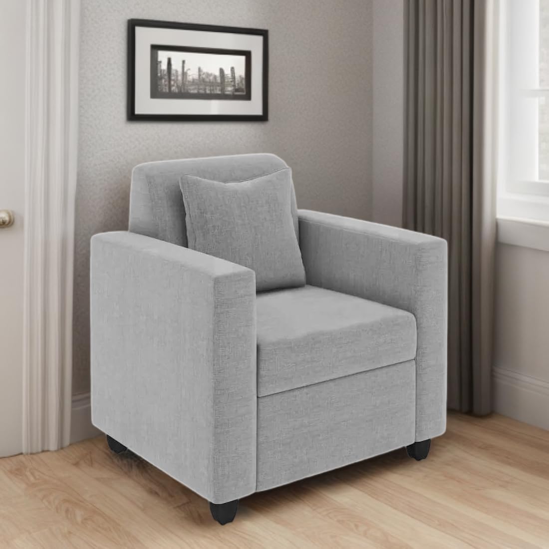 1 Seater Fabric Sofa Set for Living Room Furniture | Fabric 1 Seater Sofa Set | Sofa for Home & Office