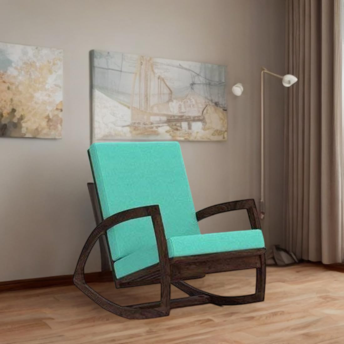 KendalWood Furniture Sheesham Wood Rocking Chair for Adults, Wooden Rocking Chair, Walnut Finish (Rocking Chair