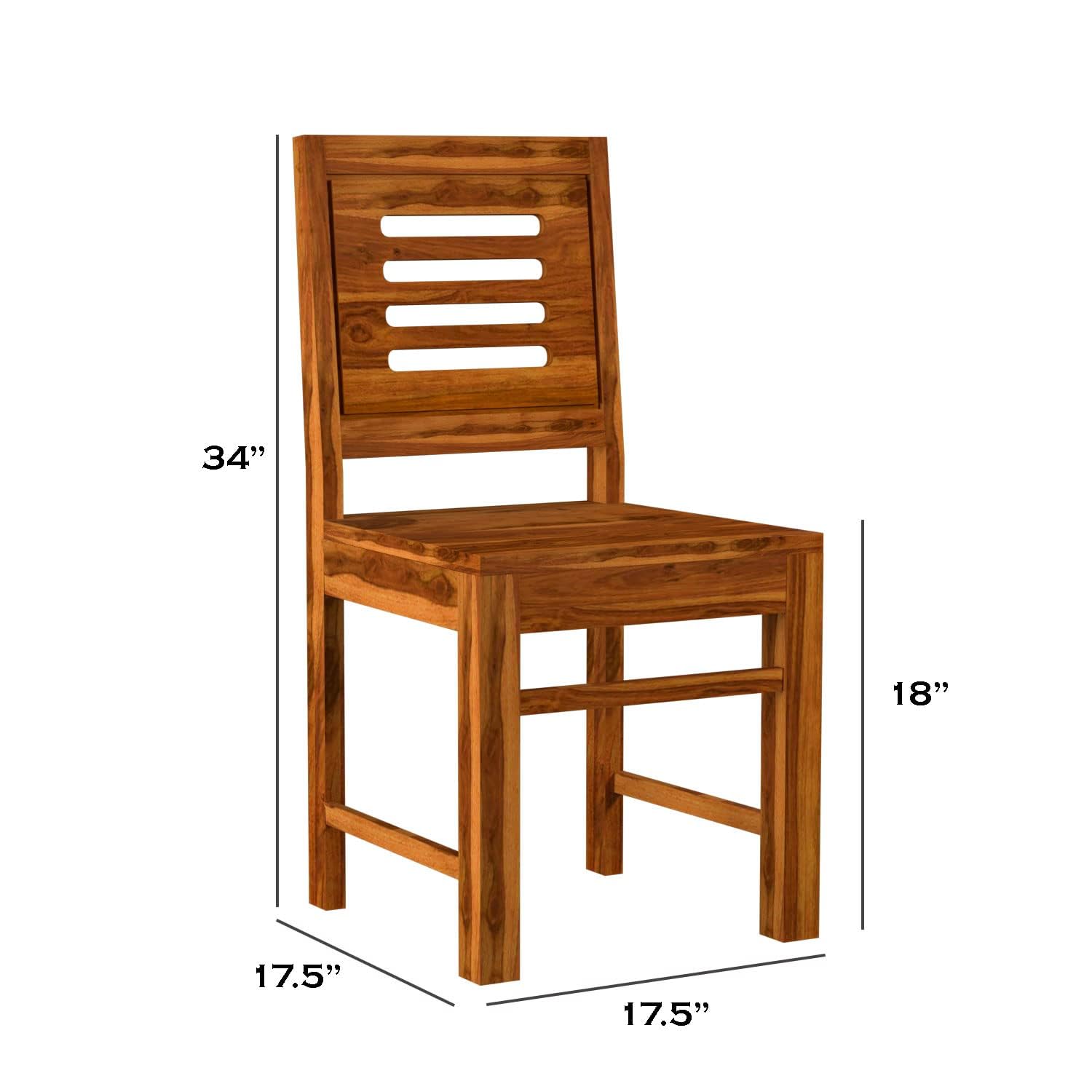 Sheesham Wood Dining Table (57x35) with 6 Chairs | 6 Seater Dining Set | Wooden Dining Table with Chair | Dining Room Furniture