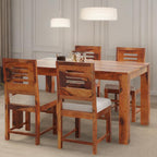 Premium Sheesham Wood Dining Table(45x30) with 4 Chairs | 4 Seater Dining Set | Wooden Dining Table with Chair | Dining Room Furniture