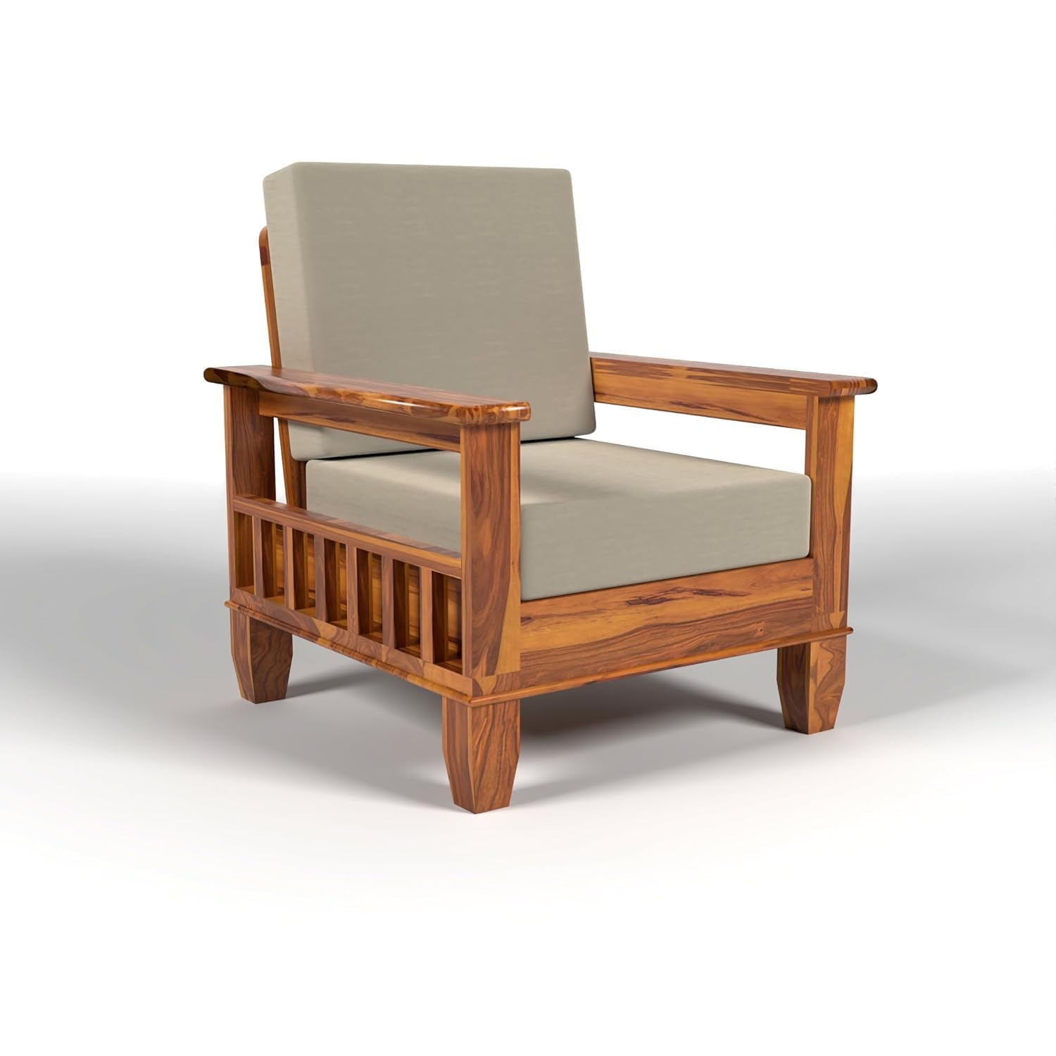 Solid Sheesham Wood Sofa Set , Living Room Furniture (3+1+1 with Center Table) 5 Seater