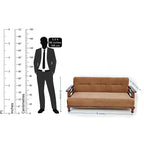 Solid Wood 5 Seater Wooden Sofa Set for Living Room Furniture | 3+1+1 Fabric Sofa Set Without Centre Table | Sofa for Home & Office Furniture