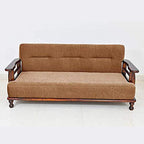 Solid Wood 5 Seater Wooden Sofa Set for Living Room Furniture | 3+1+1 Fabric Sofa Set Without Centre Table | Sofa for Home & Office Furniture