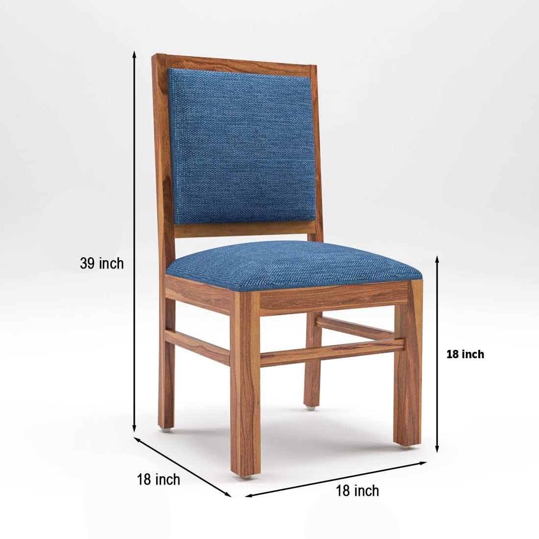 Furniture Premium Dining Room Furniture Wooden Dining Table with 4 Chairs Solid Wood 4 Seater Dining Set (Finish Color - Honey Finish with Blue Cushions, DIY(Do-It-Yourself))