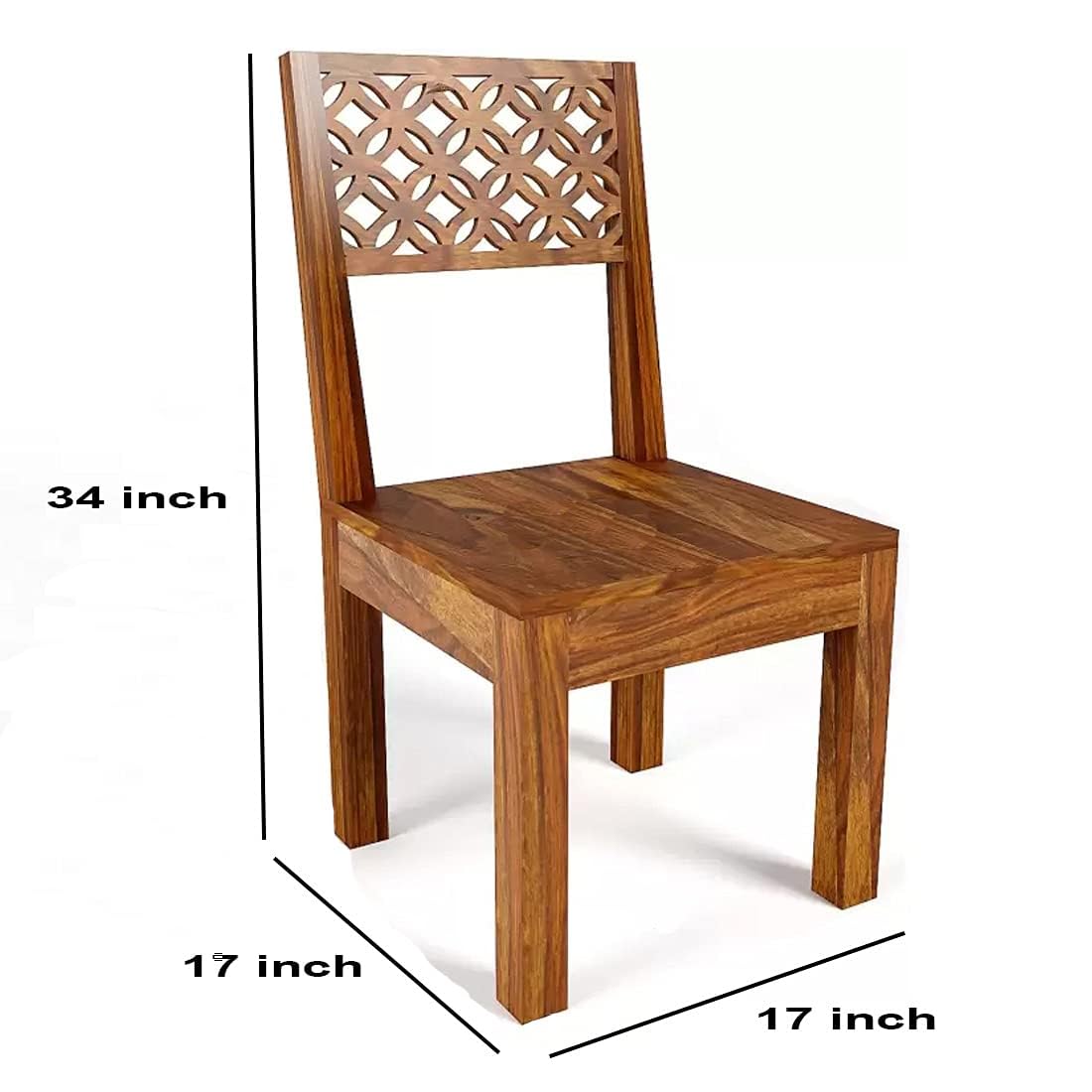 Sheesham Wood Dining Table(34x34) with 3 Chairs & 1 Bench | 4 Seater Dining Set | Wooden Dining Table with Chair - Dining Room Furniture