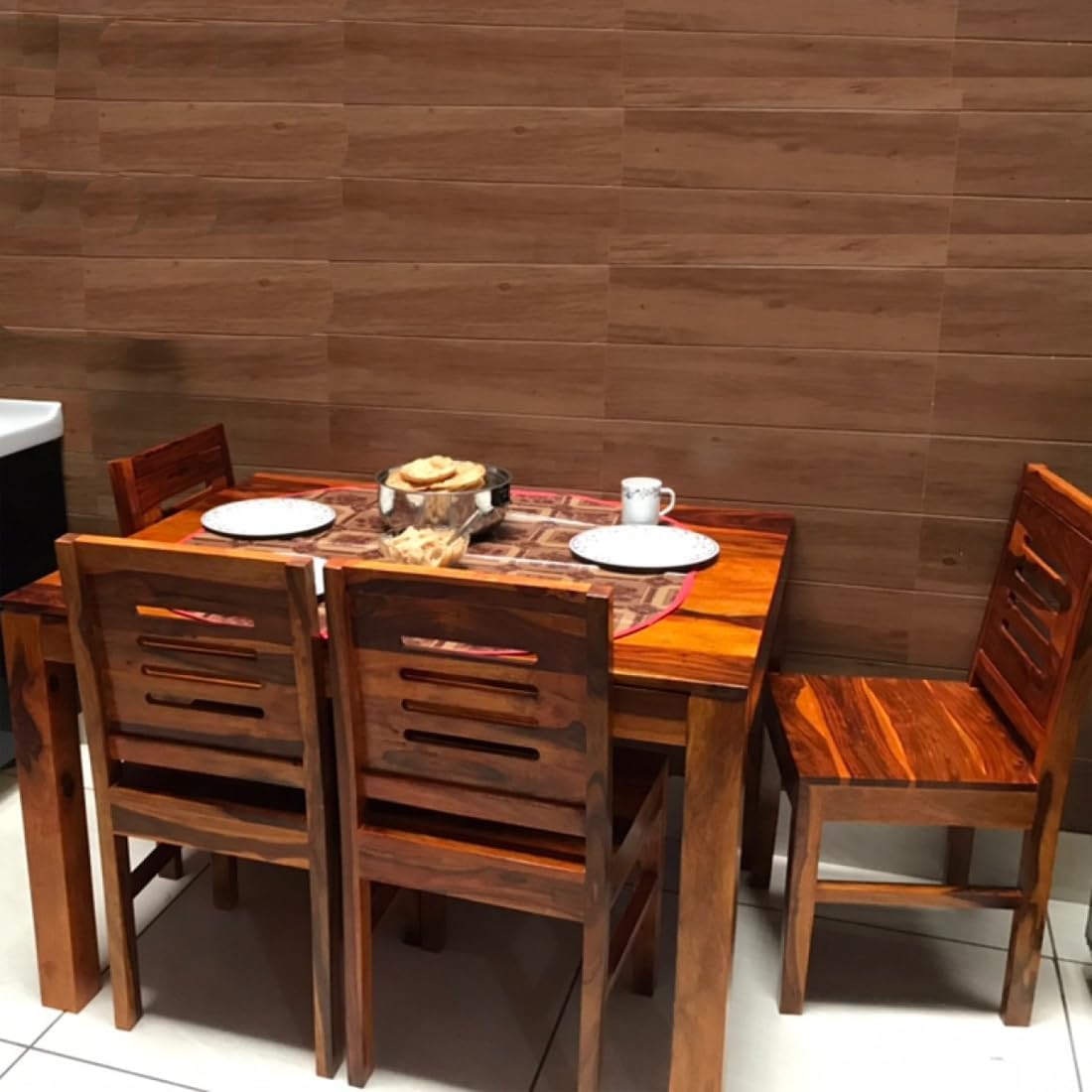 Premium Sheesham Wood Dining Table(45x30) with 4 Chairs | 4 Seater Dining Set | Wooden Dining Table with Chair | Dining Room Furniture