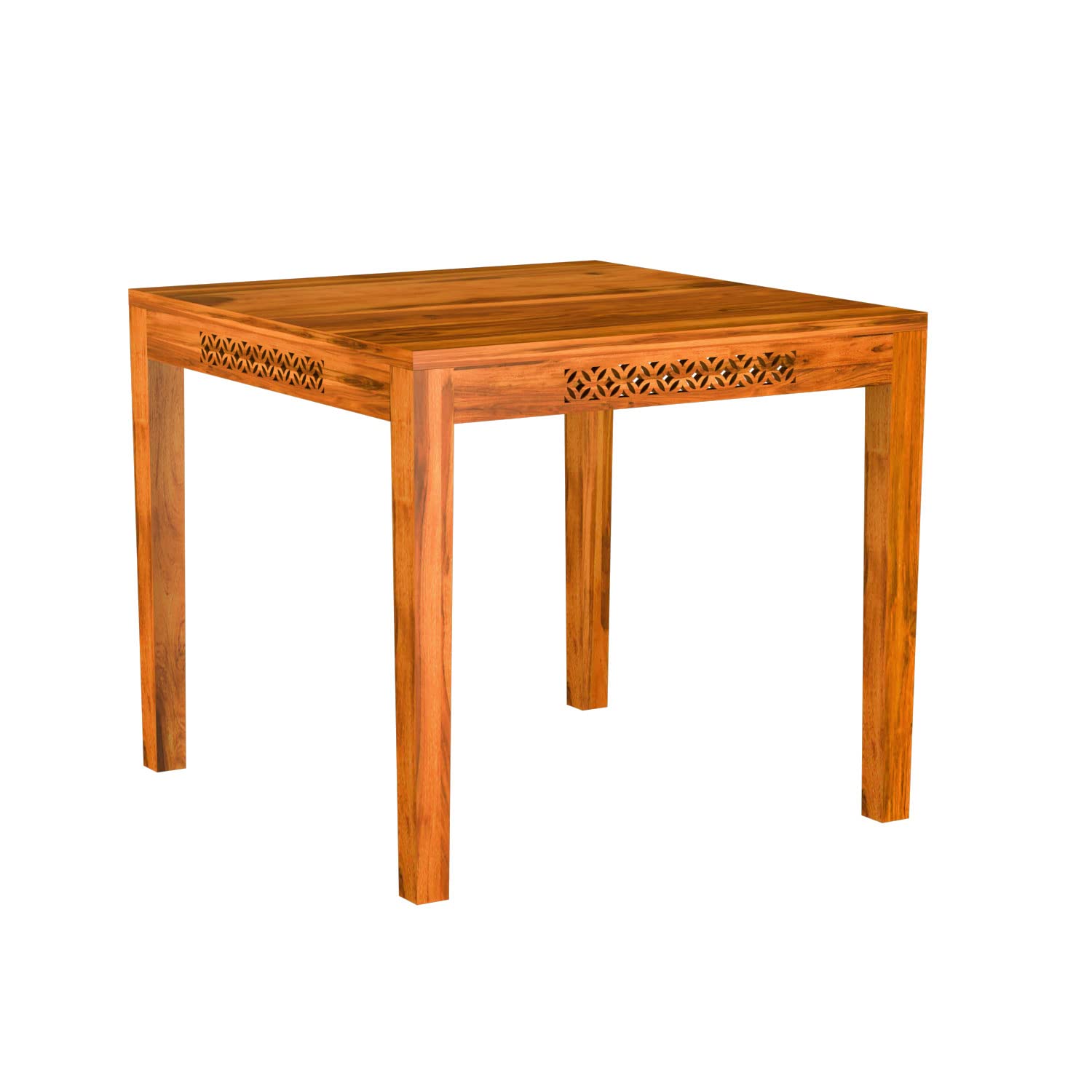 Premium Sheesham Wood Dining Table (34x34) with 2 Chairs | 2 Seater Dining Set | Wooden Dining Table with Chair | Dining Room Furniture