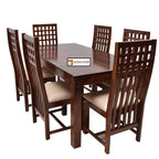 Sheesham Wood Dining Table with 6 Chairs | 6 Seater Dining Set | Wooden Dining Table with