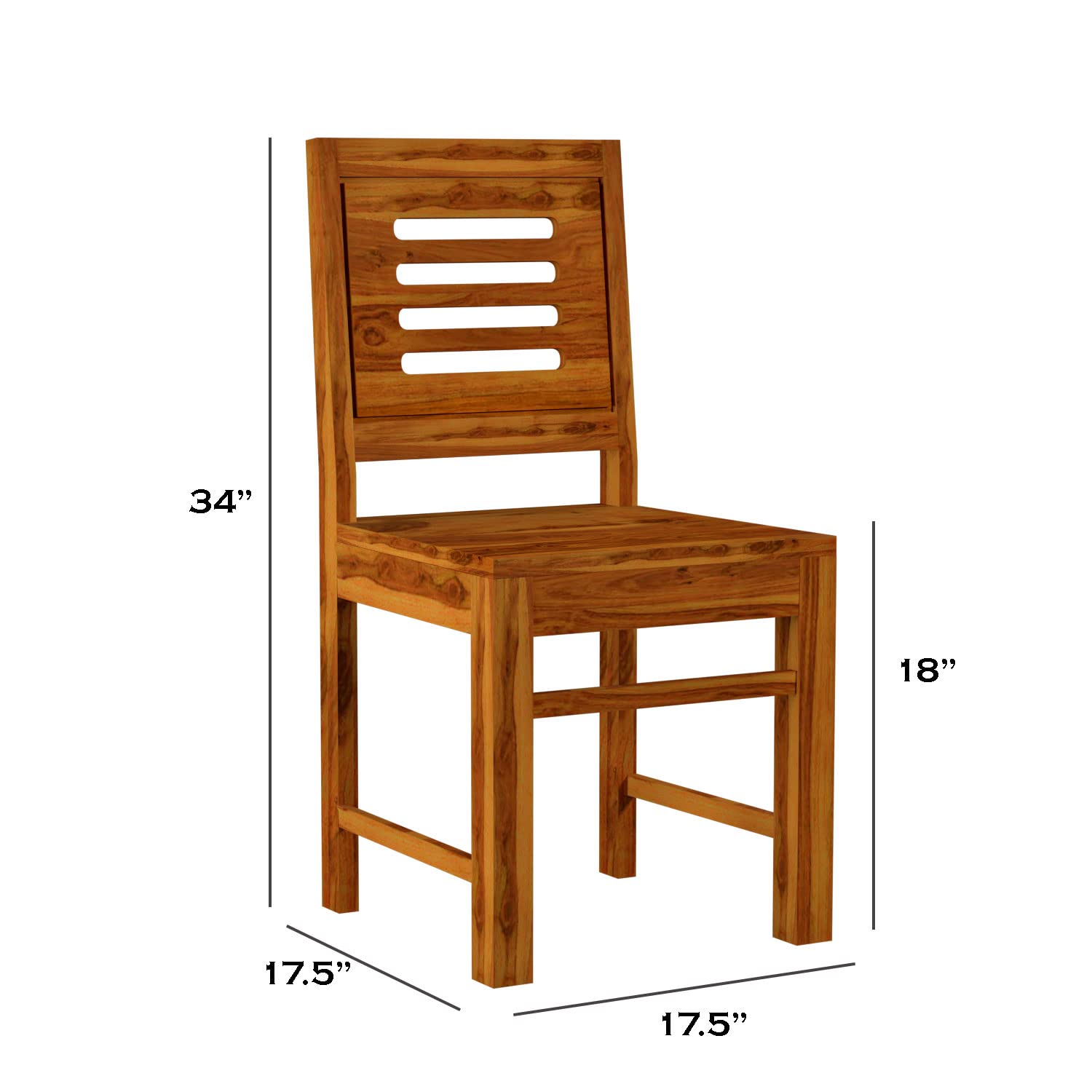 Sheesham Wood Dining Table(34x34) with 3 Chairs & 1 Bench | 4 Seater Dining Set | Wooden Dining Table with Chair - Dining Room Furniture