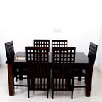 Sheesham Wood Dining Table with 6 Chairs | 6 Seater Dining Set | Wooden Dining Table with