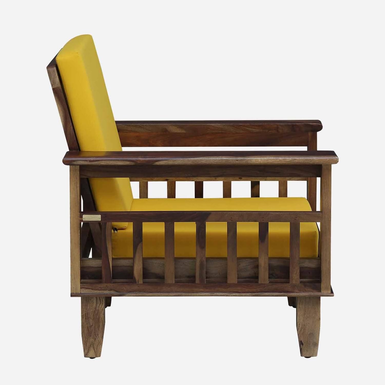 Solid Wood 1 Seater Wooden Sofa Set for Living Room Furniture | Sofa for Home & Office | 1 Seater Sofa