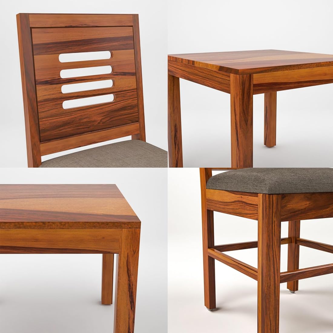 Sheesham Wood Dining Table(57x35) with 6 Chairs | 6 Seater Dining Set | Wooden Dining Table with Chair - Dining Room Furniture