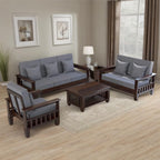 Solid Sheesham Wood Sofa Set , Living Room Furniture (3+1+1 with Center Table) 5 Seater