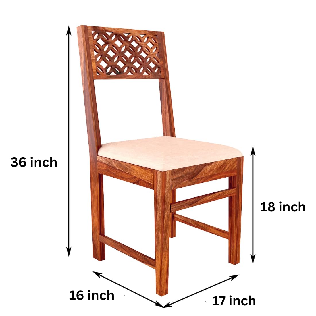 Sheesham Wood CNC Cuting Dining Table with 4 Chairs with 1 Bench|6 Seater Dining Set- Dining Room Furniture
