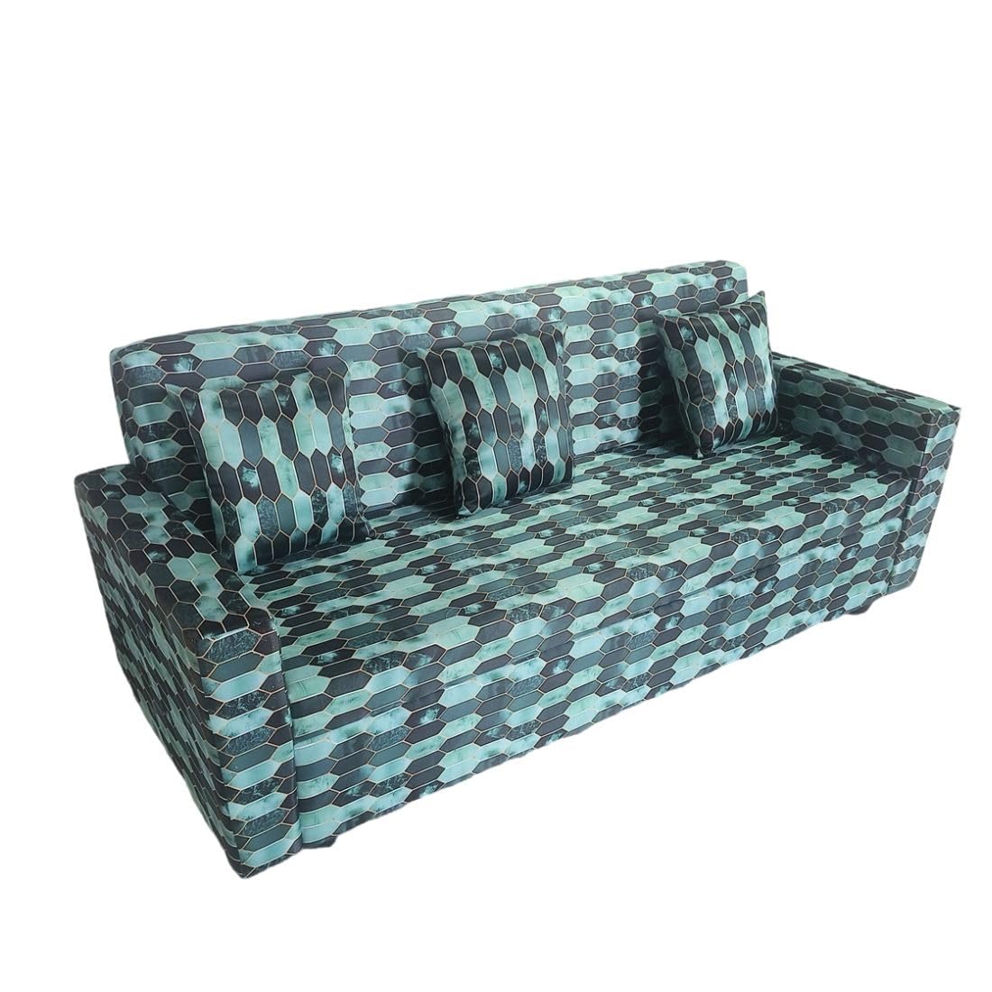 Sheesham Wood 3 Seater Sofa for Living Room | Fabric 3 Seater Sofa Set | Sofa for Home & Office