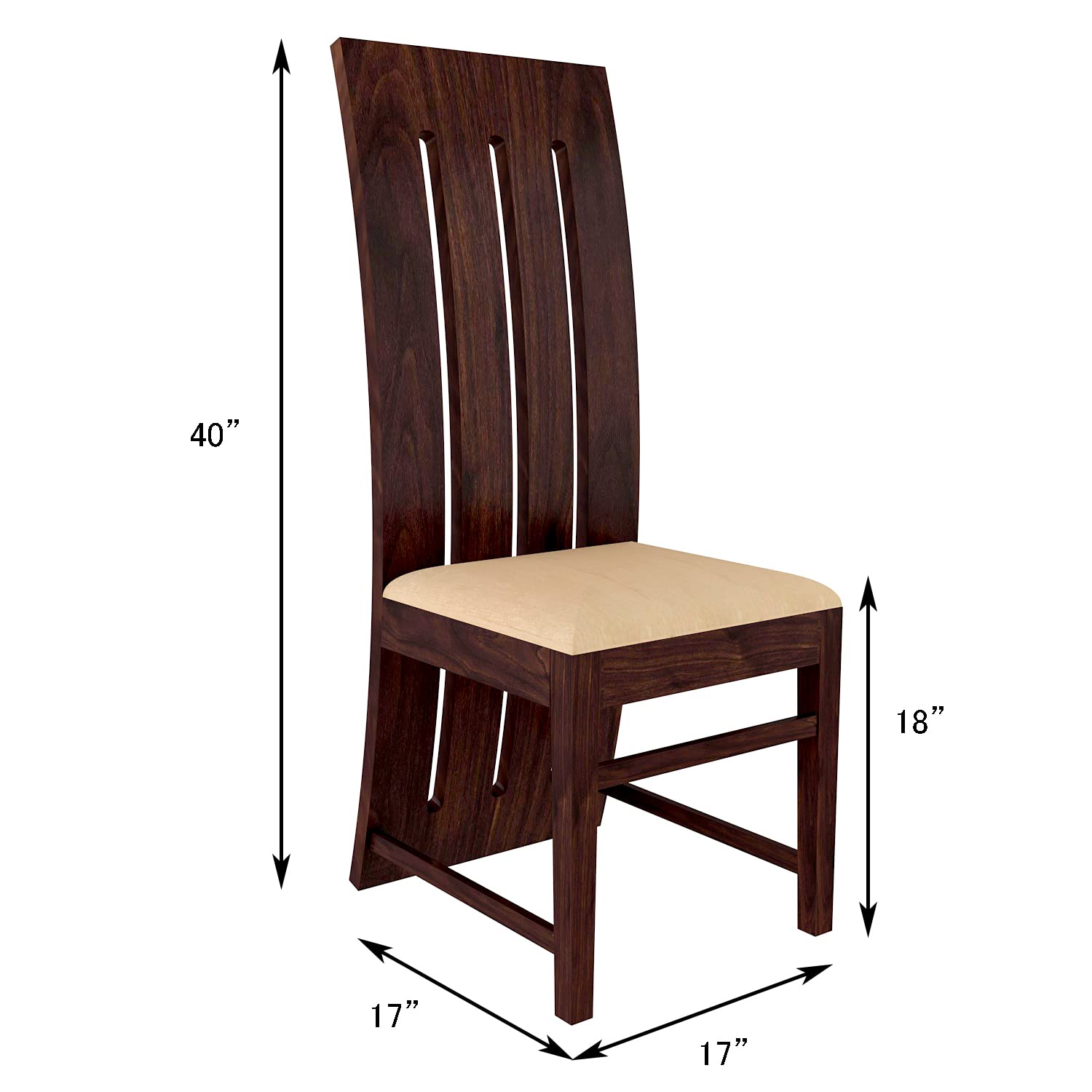 Modern Home Furniture | Solid Wood Dining Chair Set of 2 | Study & Multipurpose Chair for Home & Office | Honey Finish | Pre Assembled (Ready to Use)