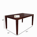 Sheesham Wood CNC Cutting Dining Table(57x35) with 4 Chairs, 1 Bench | 6 Seater Dining Set