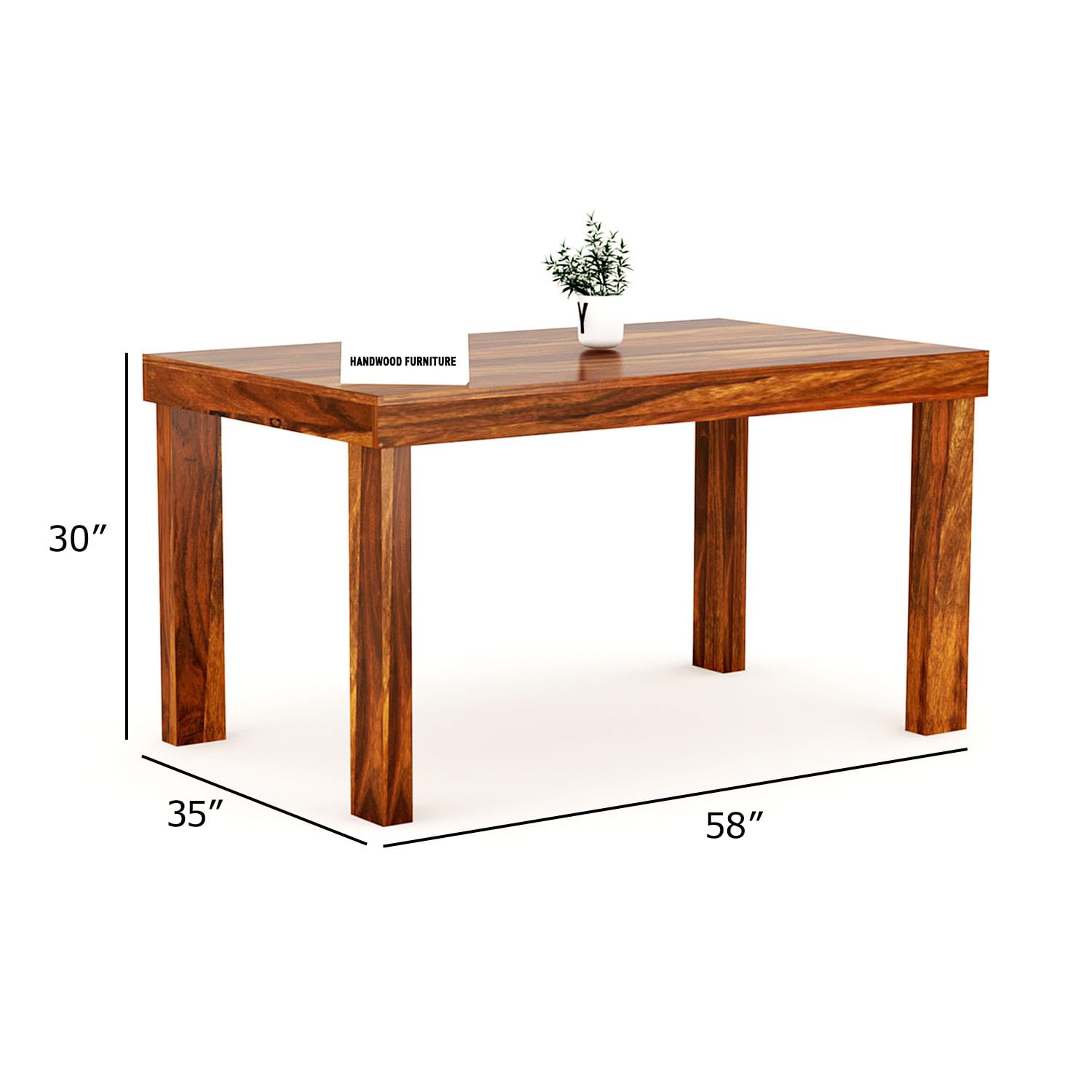 Sheesham Wood Dining Table(57x35) with 6 Chairs | 6 Seater Dining Set | Wooden Dining Table with Chair | Dining Room Furniture