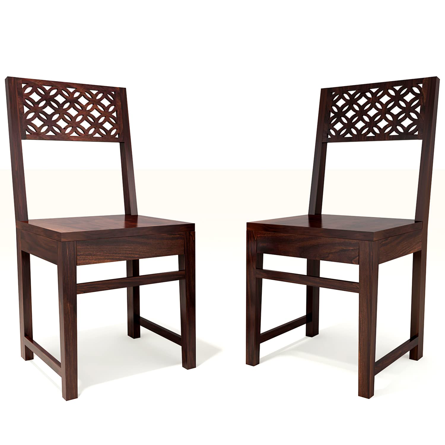 Modern Home Furniture | Solid Wood Dining Chair Set of 2 | Multipurpose Chair for Home & Office | Honey Finish |Pre Assembled (Ready to Use)
