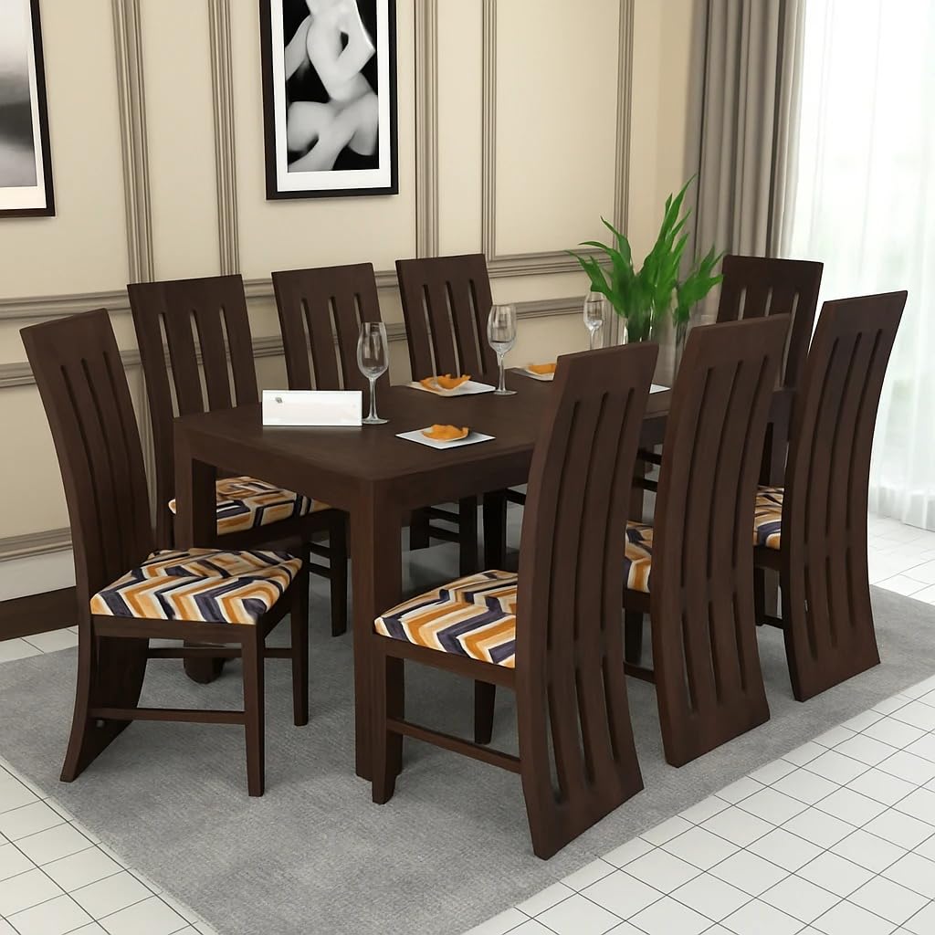 Solid (Sheesham) Wood Dining Table with 8 Chairs | 8 Seater Dining Set