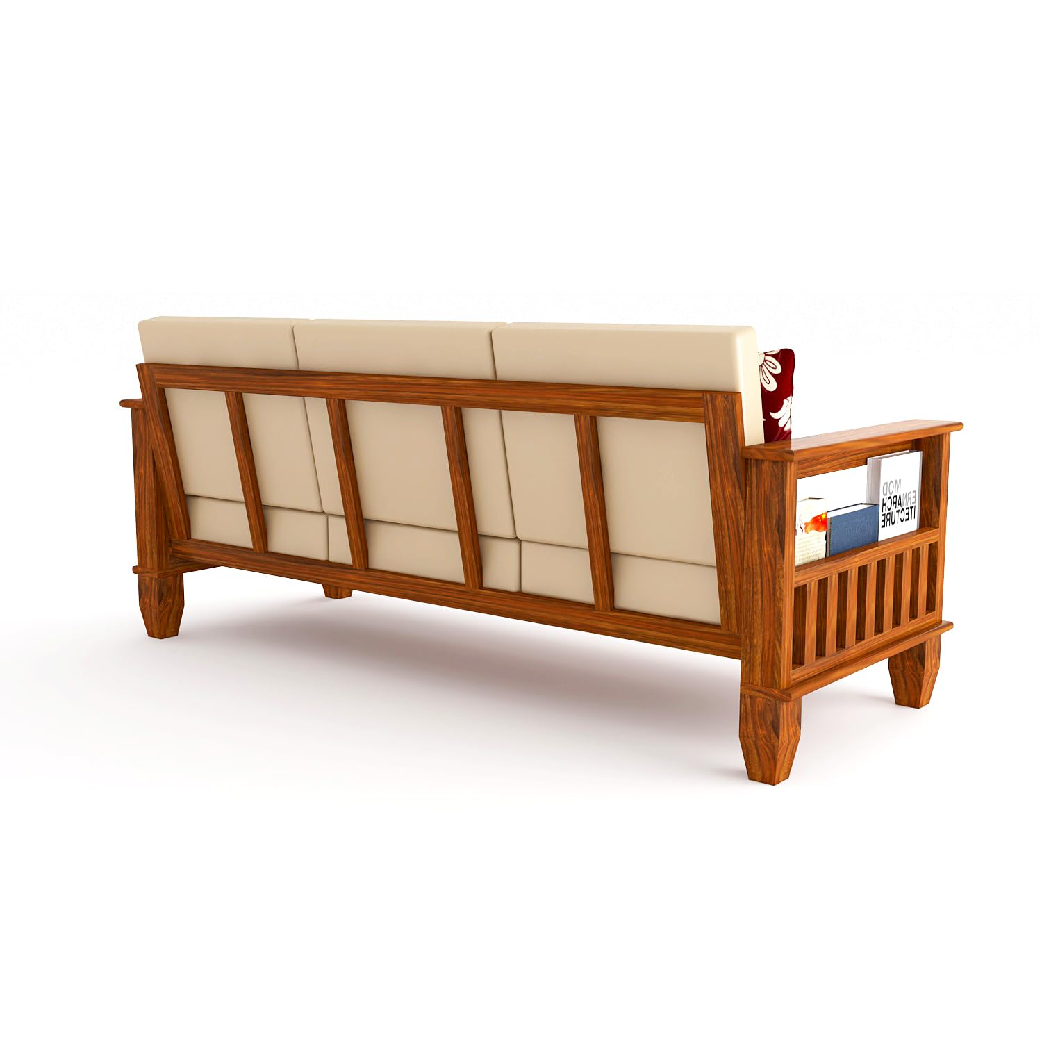 Solid Wood 3 Seater Wooden Sofa Set for Living Room Furniture | Sofa for Home & Office | 3 Seater Sofa