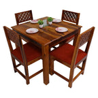 Sheesham Wood 4 Seater Dining Table with 4 Chairs and Cushion