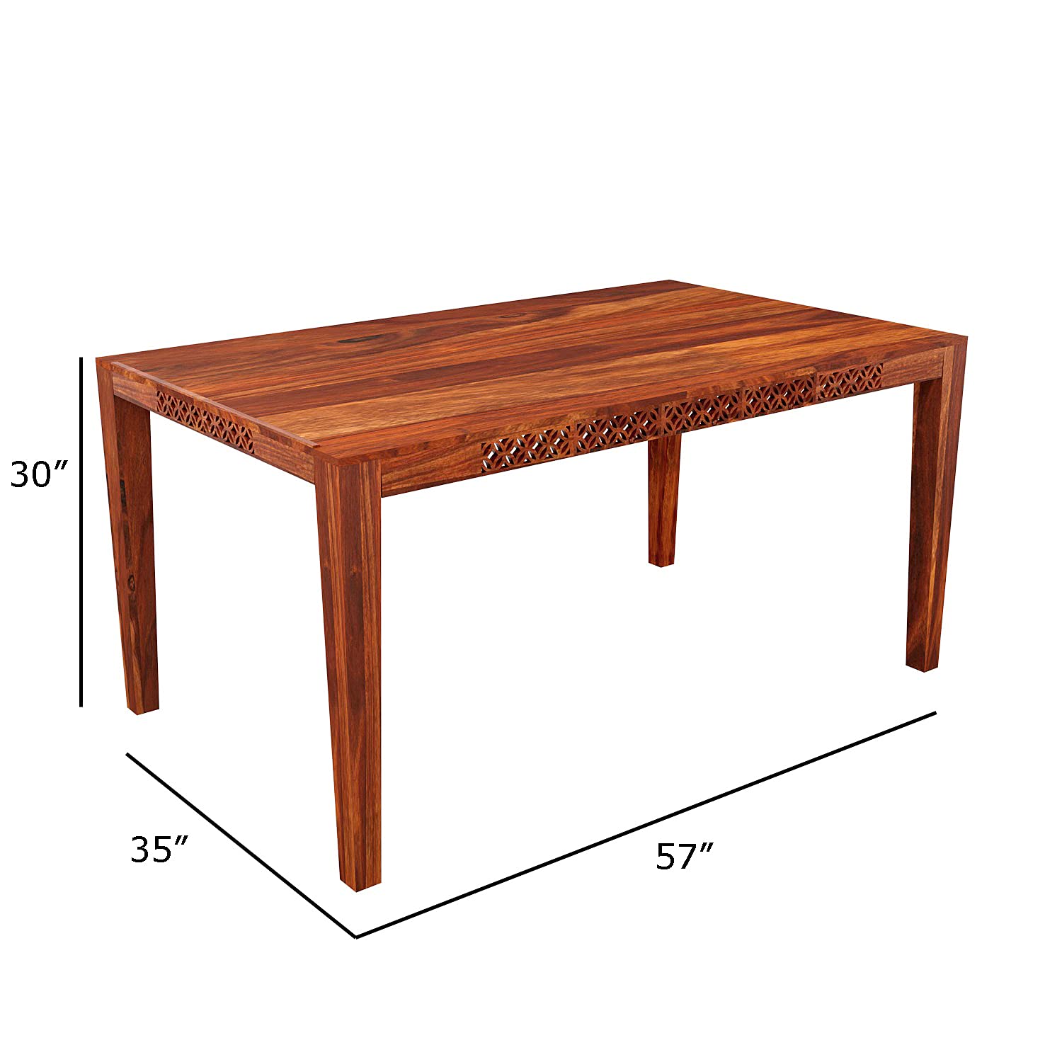 Sheesham Wood Dining Table(57x35) with 4 Chairs & 1 Bench | 6 Seater Dining Set | Wooden Dining Table with Chair - Dining Room Furniture