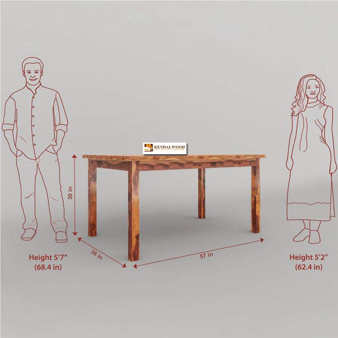 Kendal Sheesham Wood Table 6 Seater Wooden Dining Room Furniture