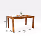 Sheesham Wood Dining Table (57x35) with 6 Chairs | 6 Seater Dining Set | Wooden Dining Table with Chair | Dining Room Furniture